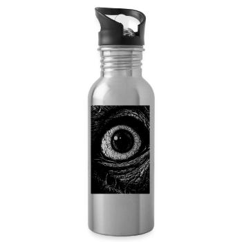 Das Auge des Grauens - Trinkflasche mit integriertem Trinkhalm - Lightsilver - Rechts