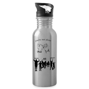 Not Alone - Water bottle with straw - silver - Right