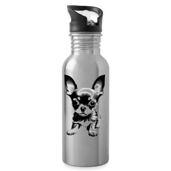 Chiens Chihuahua Chien Chihuahua Chihuahua Puppy Dog Propriétaires - Gourde avec paille intégrée - argent clair - Droite