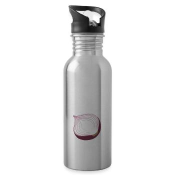 HUG AN ONION - Water bottle with straw - silver - Right