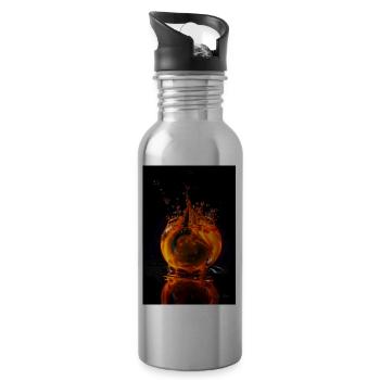 Drops orange 5 - Water bottle with straw - silver - Right