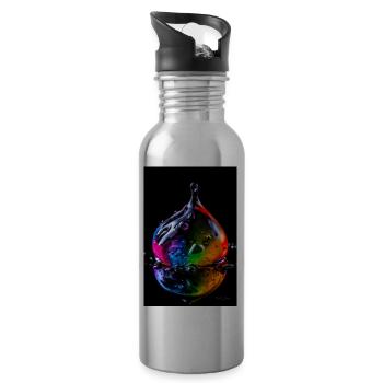 Tropfen neon 6 - Trinkflasche mit integriertem Trinkhalm - Lightsilver - Rechts