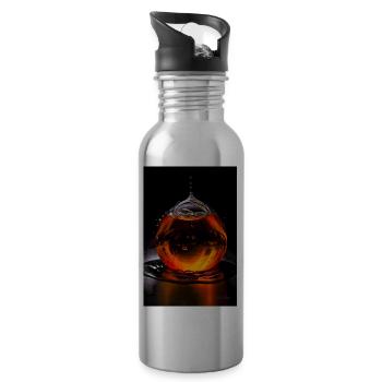 Gouttes orange 6 - Gourde avec paille intégrée - argent clair - Droite