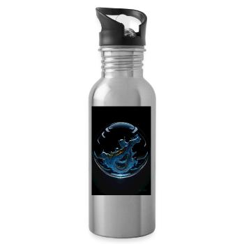 Kaos dans une bulle chrome 1 - Gourde avec paille intégrée - argent clair - Droite
