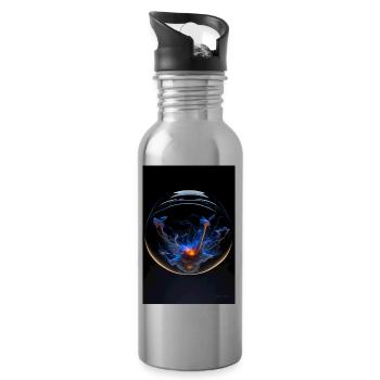 Kaos in einer Blase plasma 2 - Trinkflasche mit integriertem Trinkhalm - Lightsilver - Rechts