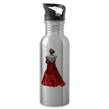 Arlesienne red suit - Water bottle with straw - silver - Right