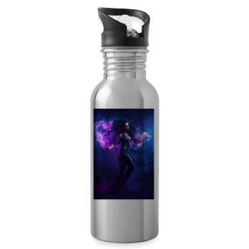 Purple Beauty 2 - Water bottle with straw - silver - Right