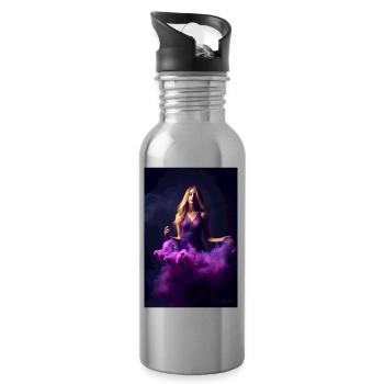 Purple Beauty 3 - Water bottle with straw - silver - Right