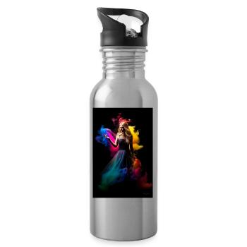 Rainbow Beauty 4 - Water bottle with straw - silver - Right