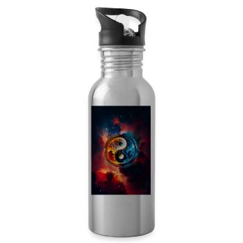 Yin Yang 1 - Trinkflasche mit integriertem Trinkhalm - Lightsilver - Rechts