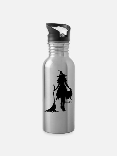 lady - Trinkflasche mit integriertem Trinkhalm - Lightsilver