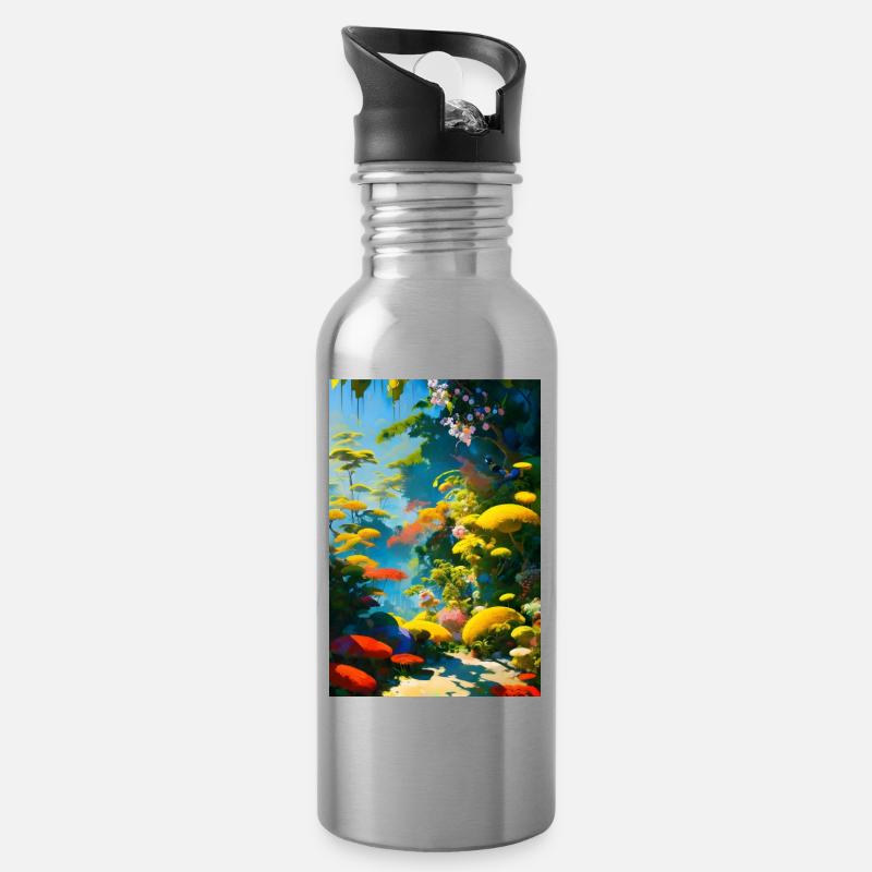 Wilderness - Trinkflasche mit integriertem Trinkhalm - Lightsilver