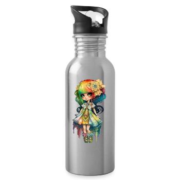Lady Color - Water bottle with straw - silver - Right