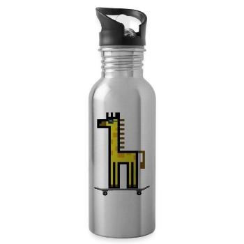 GiraffeSkateboard - Trinkflasche mit integriertem Trinkhalm - Lightsilver - Rechts