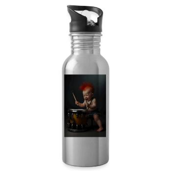 Drum Baby - Water bottle with straw - silver - Right