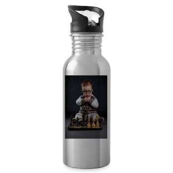 Chess Baby - Water bottle with straw - silver - Right