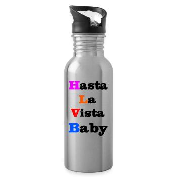 Hasta La Vista Baby - Trinkflasche mit integriertem Trinkhalm - Lightsilver - Rechts