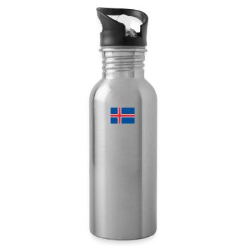 Island Trikot Nr.16 - Trinkflasche mit integriertem Trinkhalm - Lightsilver - Rechts