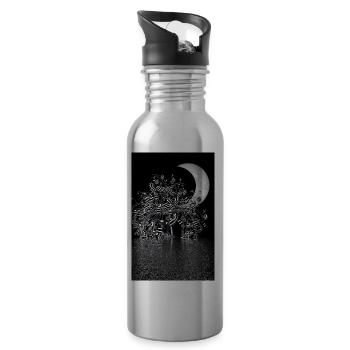 Mondschein - Trinkflasche mit integriertem Trinkhalm - Lightsilver - Rechts