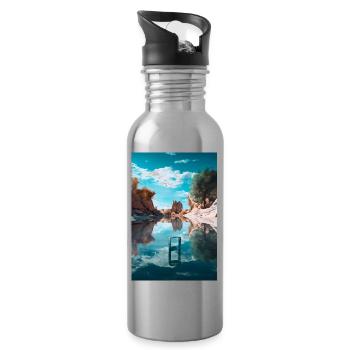 Geometry - Water bottle with straw - silver - Right