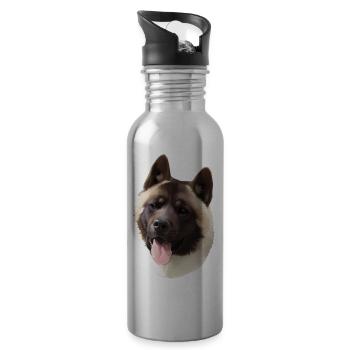 Akita - Water bottle with straw - silver - Right