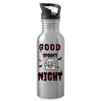 Gute gruselige Nacht - Trinkflasche mit integriertem Trinkhalm - Lightsilver - Rechts