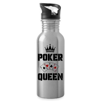 Poker Queen - Water bottle with straw - silver - Right