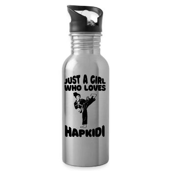 Hapkido Karate Kampfsport Judo Aikido Kampfkunst - Trinkflasche mit integriertem Trinkhalm - Lightsilver - Rechts