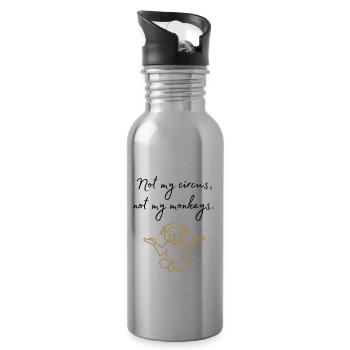 Not my circus, not my monkeys Mantra lustig - Trinkflasche mit integriertem Trinkhalm - Lightsilver - Rechts