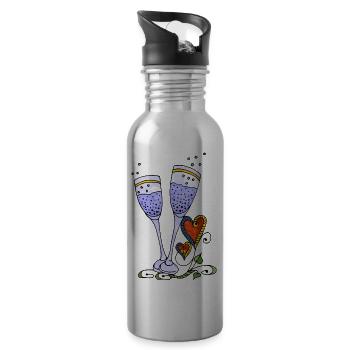 Brille - Trinkflasche mit integriertem Trinkhalm - Lightsilver - Rechts