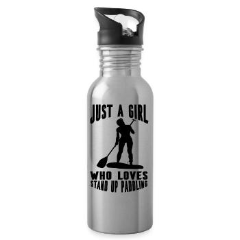 Stand Up Paddling Stehpaddeln Stehpaddler - Trinkflasche mit integriertem Trinkhalm - Lightsilver - Rechts