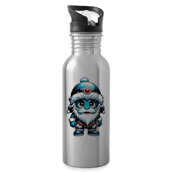 Grumpi Man - Water bottle with straw - silver - Right