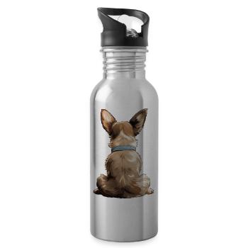 Chihuahua - Trinkflasche mit integriertem Trinkhalm - Lightsilver - Rechts
