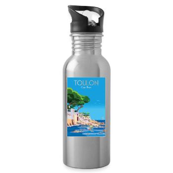 TOULON CAP BRUN - Water bottle with straw - silver - Right