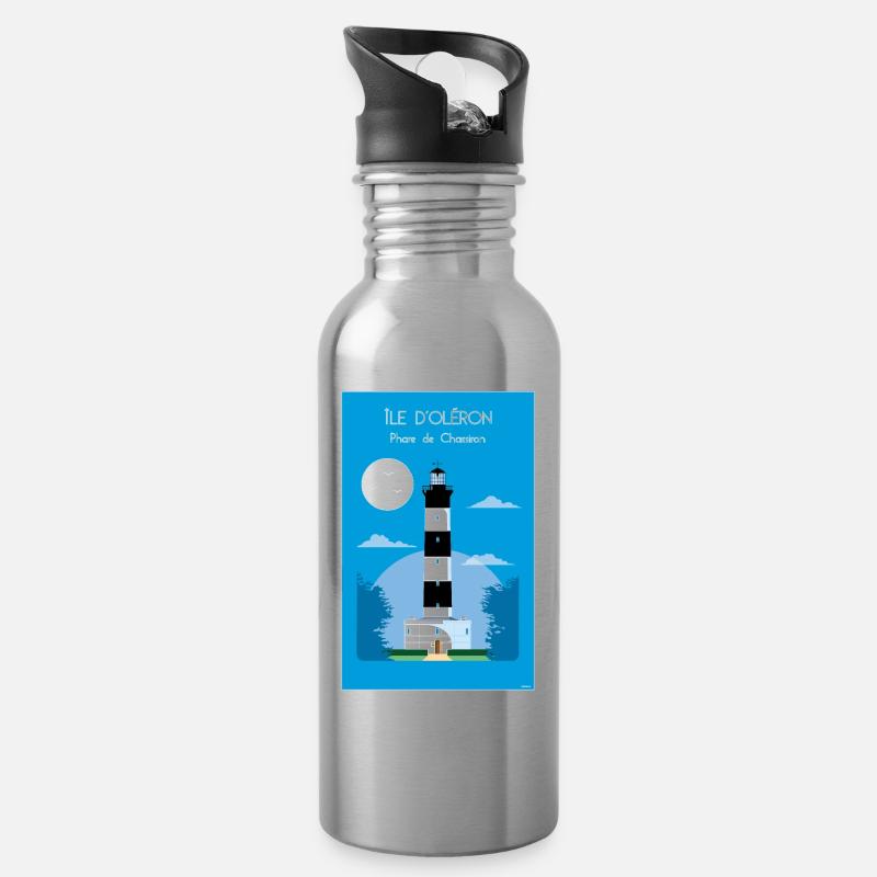 PHARE DE CHASSIRON - Gourde avec paille intégrée - argent clair