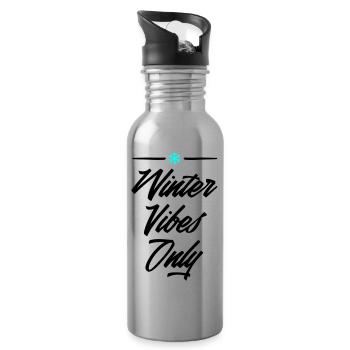 winter vibes only 2 - Trinkflasche mit integriertem Trinkhalm - Lightsilver - Rechts