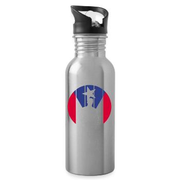 Puerto Rico Flagge | Puerto Ricaner Geschenkideen - Trinkflasche mit integriertem Trinkhalm - Lightsilver - Rechts