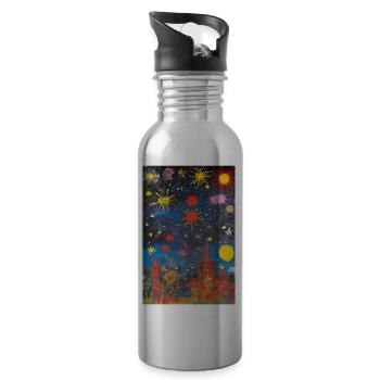 City Dreams - Water bottle with straw - silver - Right