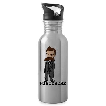 Nietzsche - Water bottle with straw - silver - Right