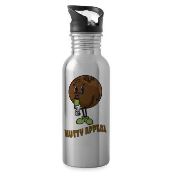 Coconut Lover Juice Beach Tropical Summer - Water bottle with straw - silver - Right