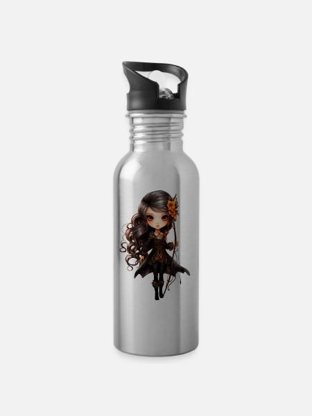 Dollie Forest - Water bottle with straw - silver