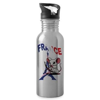 JEUX FRANCE A PARIS EN 2024 - HUMOUR RAT ARC - Gourde avec paille intégrée - argent clair - Droite