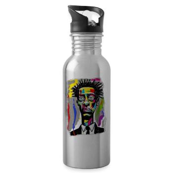 Vivid urban portrait - Water bottle with straw - silver - Right