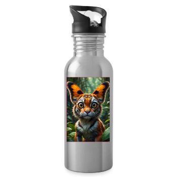 Le Tigre-Papillon - Gourde avec paille intégrée - argent clair - Droite