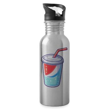 Cup of Soda - Feeling Refreshed - Water bottle with straw - silver - Right