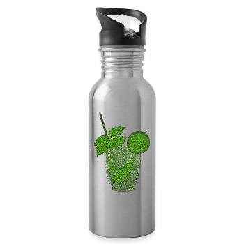 Laby Mojito (schwarze Umrandung) - Trinkflasche mit integriertem Trinkhalm - Lightsilver - Rechts