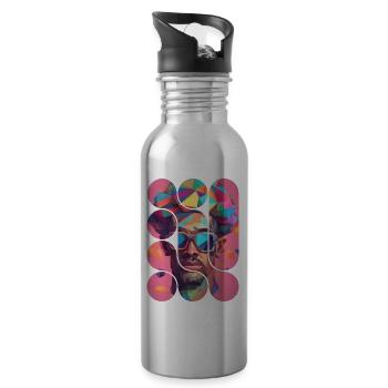 Artiste Géométrique Coloré - Gourde avec paille intégrée - argent clair - Droite