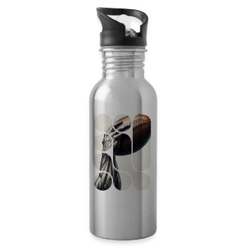Die Stärke des Rugbys - Trinkflasche mit integriertem Trinkhalm - Lightsilver - Rechts