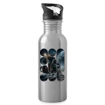 Return to the Moon - Water bottle with straw - silver - Right