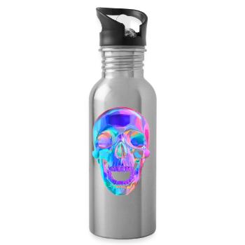 Verrücktheit - Trinkflasche mit integriertem Trinkhalm - Lightsilver - Rechts